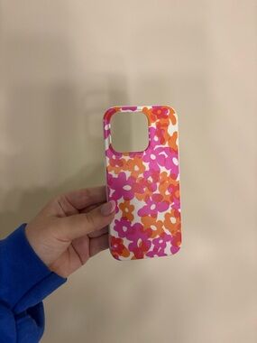 iPhone 15 Pro floral Pink & orange phone case